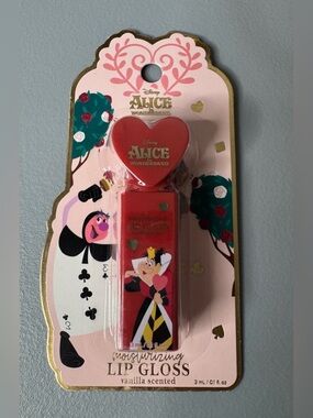 Disney Alice in Wonderland Queen of hearts Red Heart Lip Gloss Vanilla Scent
